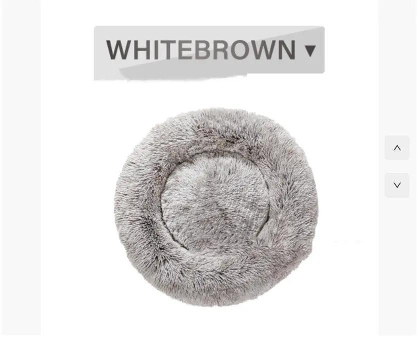 Round plush gray cat nest pad mattress by AdTec for winter warmth