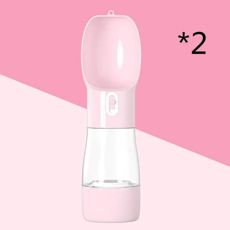 Traveling Out Portable Dog Water Dispenser, pink AdTec 2-pack pet water bottle