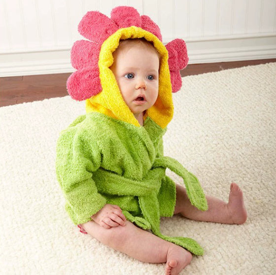 Albornoz infantil absorbente con capucha y forma de animal