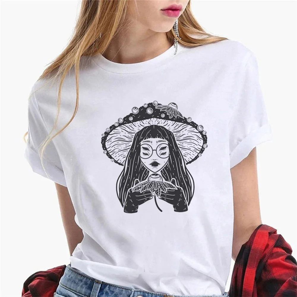 T-shirts Femme Graphiste T-shirts Filles Harajuku Cl