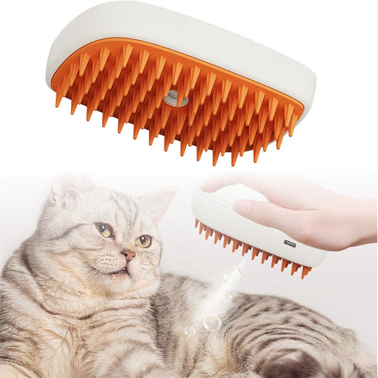Cepillo de vapor USB recargable para mascotas, peine de masaje en spray, herramientas de aseo para mascotas, peine de vapor para gatos, productos para mascotas