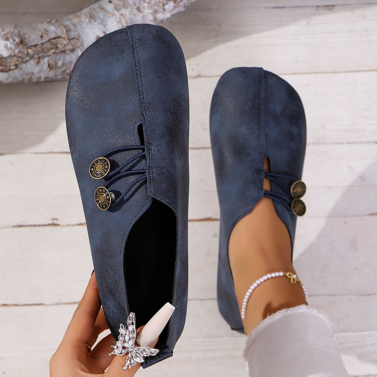 Sandalias sin cordones de punta cuadrada, moda de verano, zapatos planos suaves para mujer