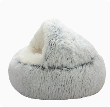Lit pour chat semi-fermé, universel quatre saisons, avec couvercle en coquille, nid pour petit chien, fournitures pour animaux de compagnie d'hiver