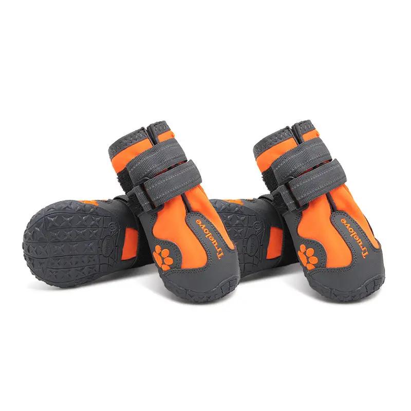 Dog shoes AdTec orange and gray with Velcro straps, non-slip sole pair