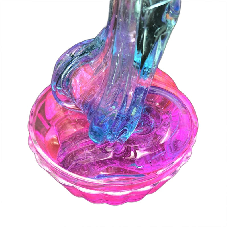 Lodo de cristal multicolor con degradado de color y que combina con slime
