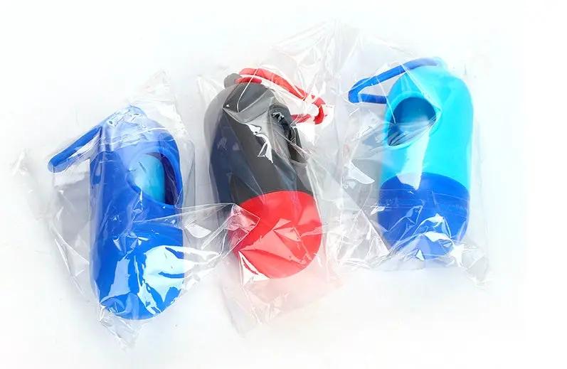 Dog poop bag dispensers, 3-pack, blue/gray, AdTec brand.