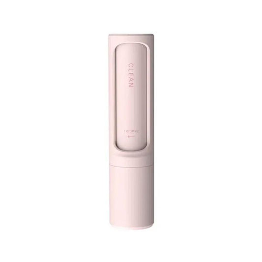 2-1 Reusable Pet Hair Remover Brush by AdTec, pink, portable self-cleaning lint tool.