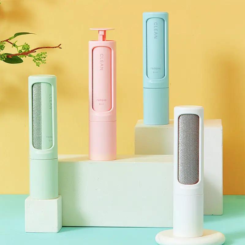 AdTec 2-in-1 reusable pet hair remover brush set of four pastel mint pink blue white