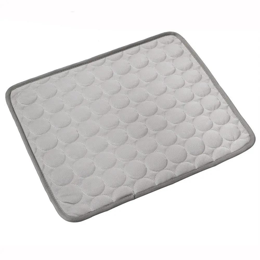 AdTec pet cooling nest pad, ice silk cooling mat for dogs and cats, grey with circular quilt pattern