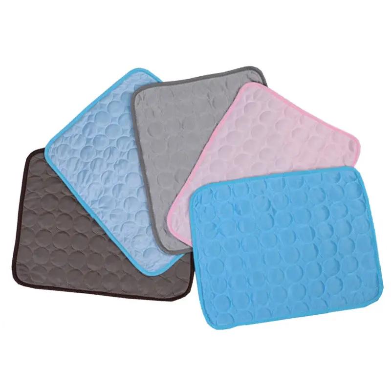 Summer Cooling Pet Sleeping Ice Silk Mat, AdTec 5-pack of multicolor cooling mats