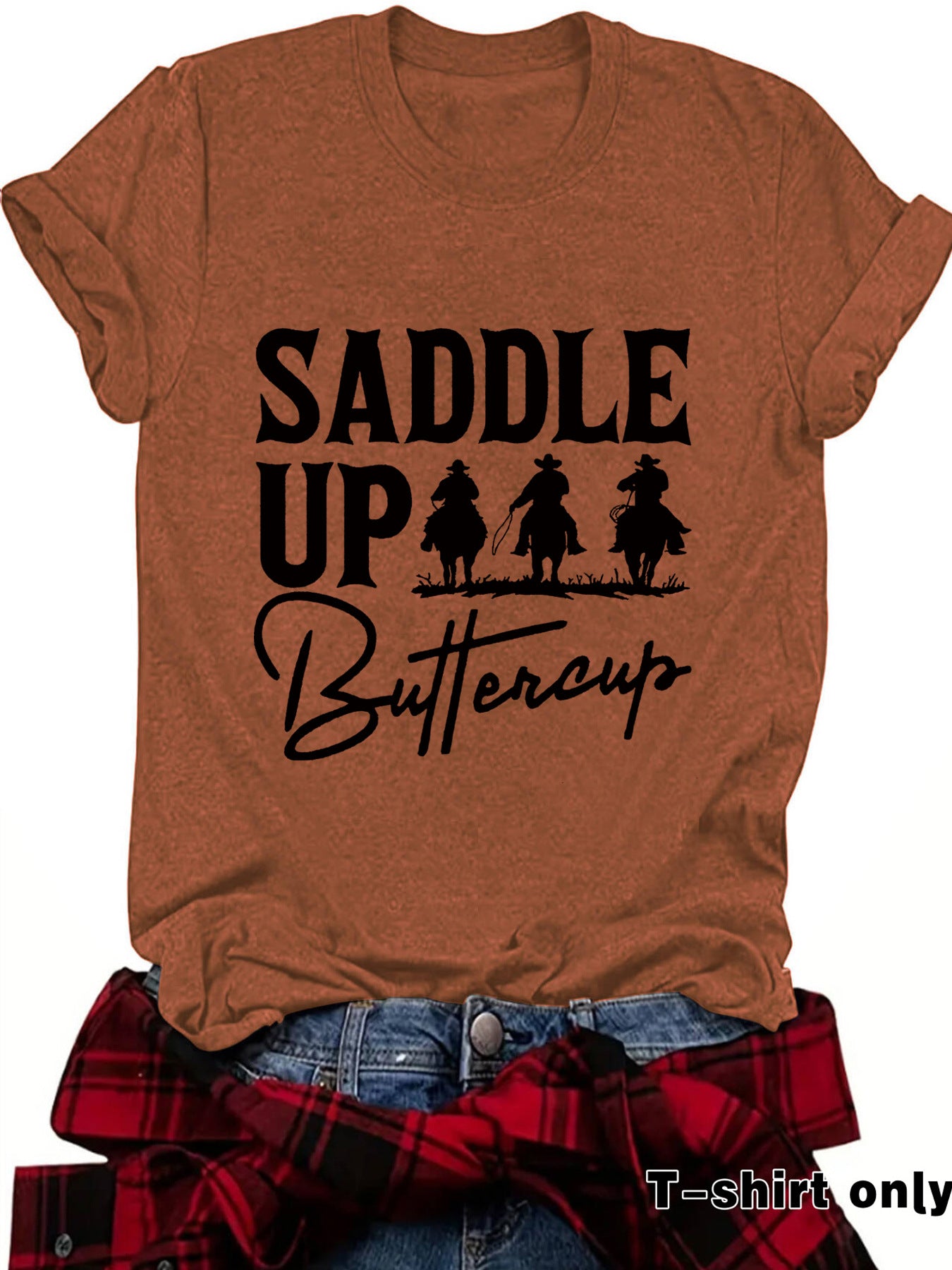 Camisa vaquera de manga corta estilo Western