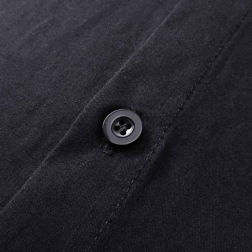 Horse group sketch printed short sleeved shirt by eprolo; black fabric with button detail.
