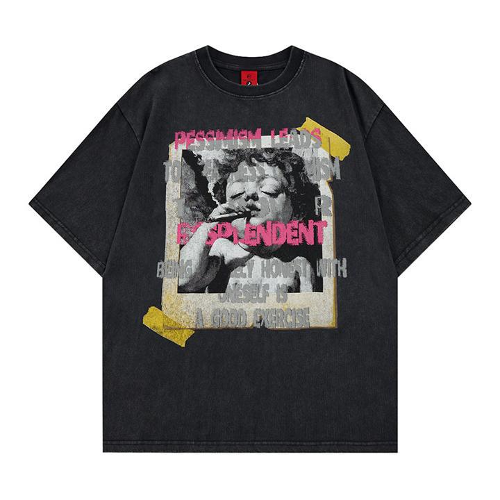 T-shirt imprimé personnage rigolo à manches courtes