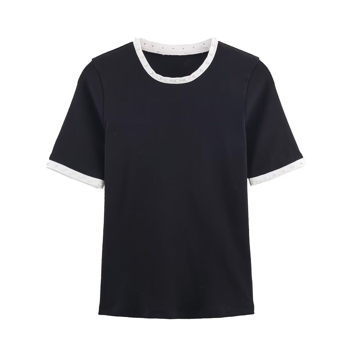 T-shirt polyvalent pour femme avec perles artificielles
