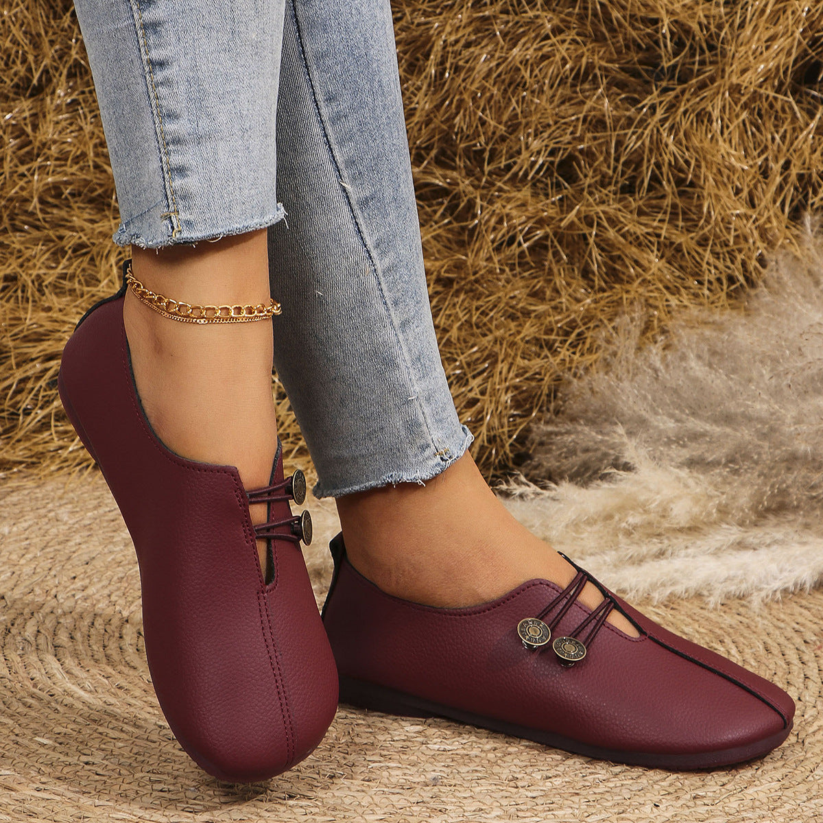 Sandalias sin cordones de punta cuadrada, moda de verano, zapatos planos suaves para mujer