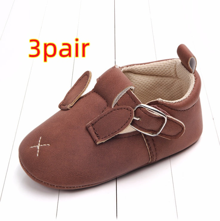 Zapatos de bebé de dibujos animados de primavera y otoño, cuero mate, antideslizantes, suela blanda, para bebés, venta al por mayor 0884