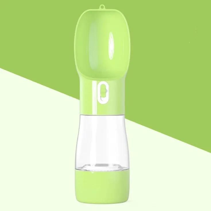 Traveling Out Portable Dog Water Dispenser by AdTec, lime-green and clear plastic