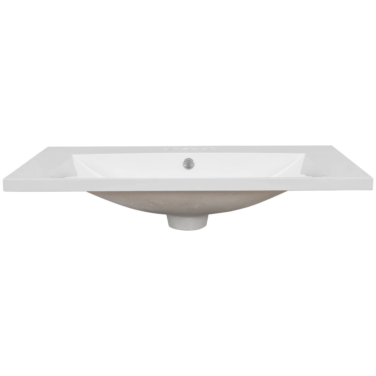 30" Single Bathroom Vanity Top with White Basin, 3-Faucet Holes, Ceramic, White by eprolo