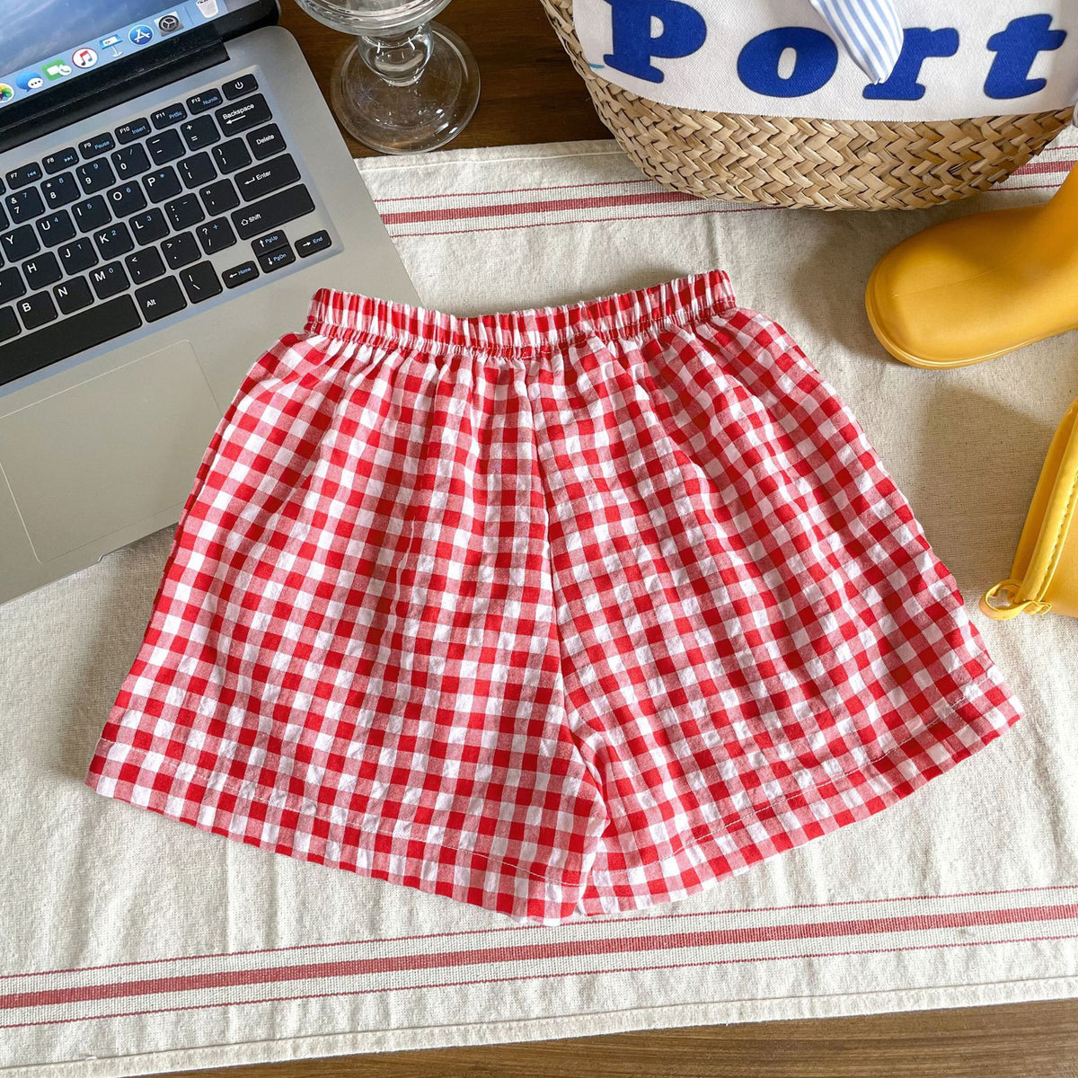 Short polyvalent en treillis pour filles - style mode