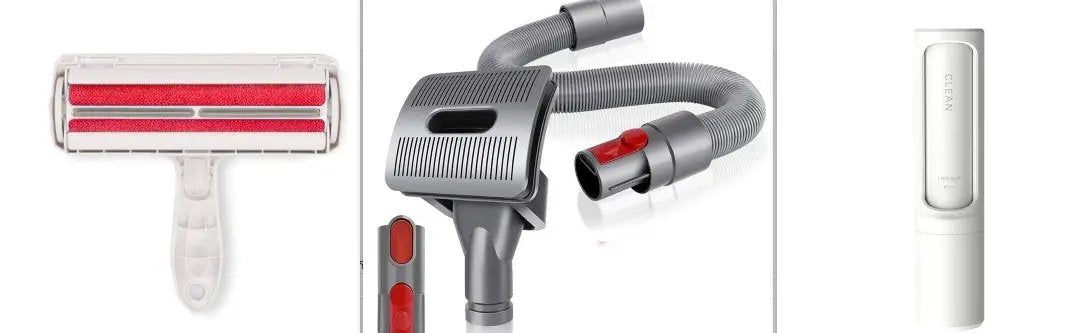 3-piece pet hair remover set by AdTec: lint roller, self-cleaning brush, and handheld wand