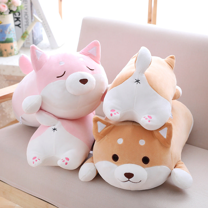 Peluche Mignonne et Grosse Chien Shiba Inu de 36/55cm, Jouet Rembourré Doux, Oreiller Animal Kawaii, Joli Cadeau pour Enfants et Bébés