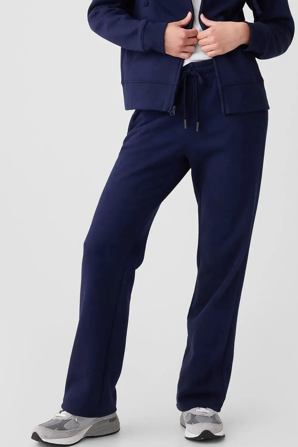 Drawstring pants with pockets, navy blue joggers by Trendsi