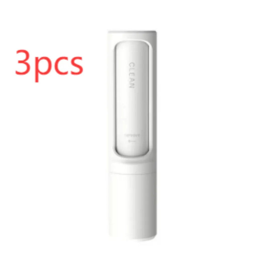 Pet hair remover brush set, 3pcs, white self-cleaning lint roller for cat and dog fur