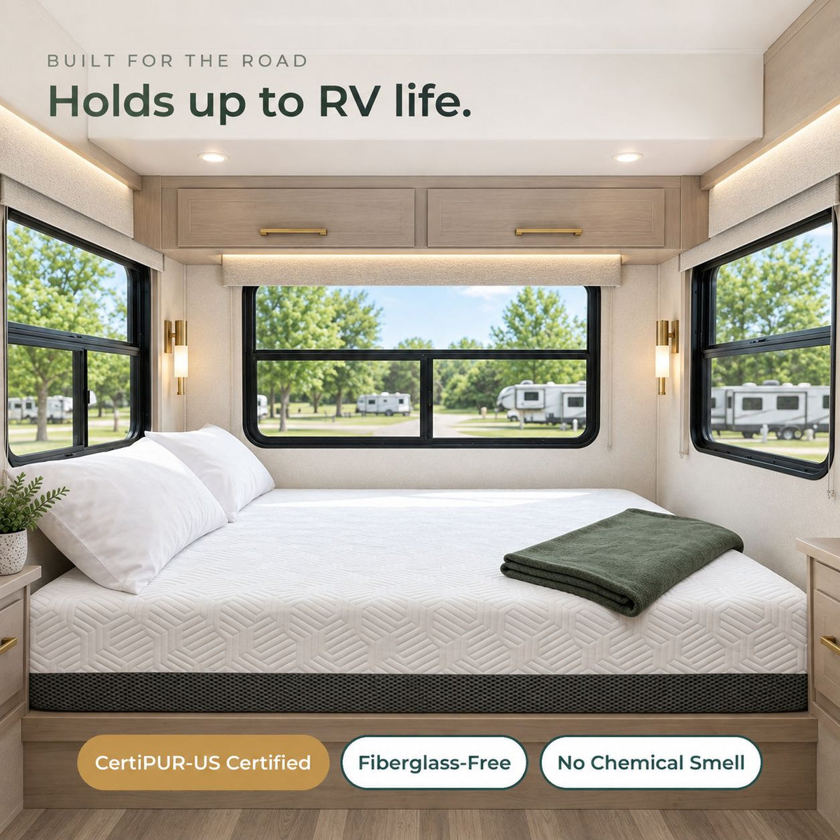 8 Inch RV Bunk (75 X 30 In.) Firm Gel Memory Foam Mattress