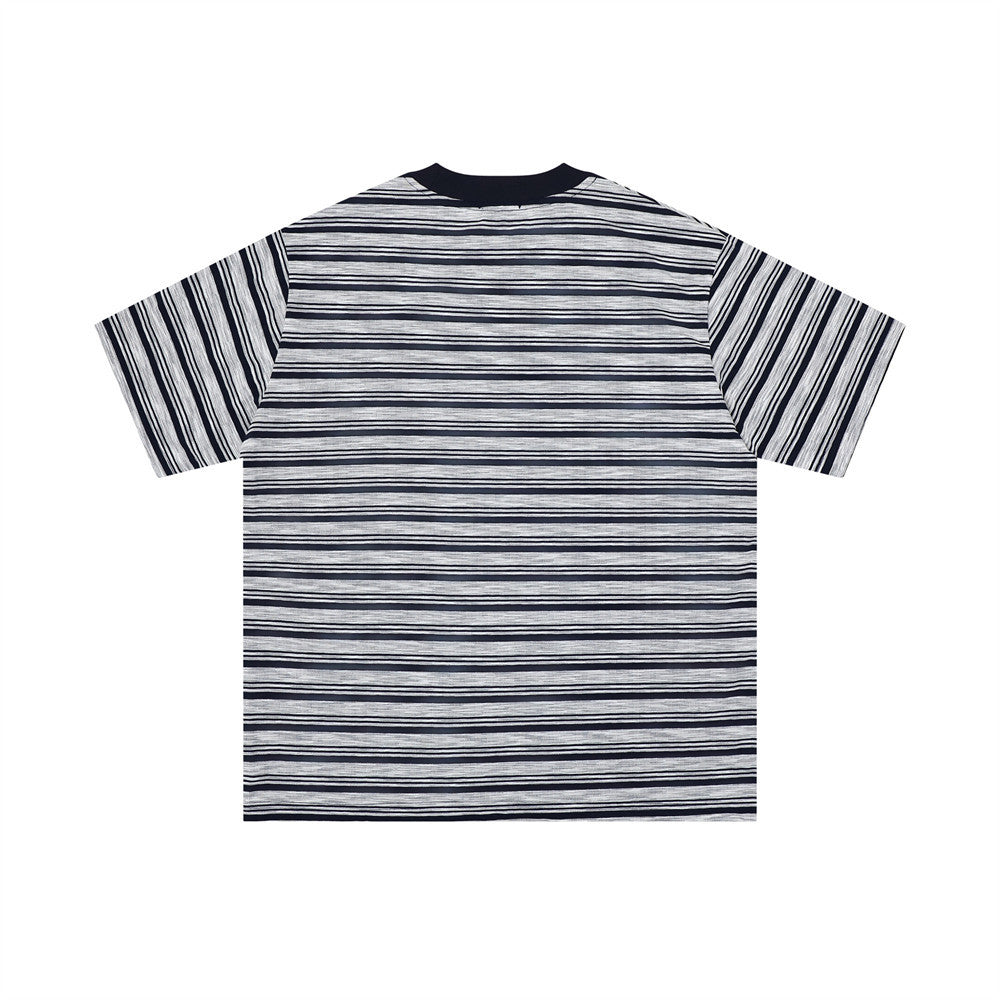 Striped short-sleeve T-shirt by eprolo, navy and white horizontal stripes