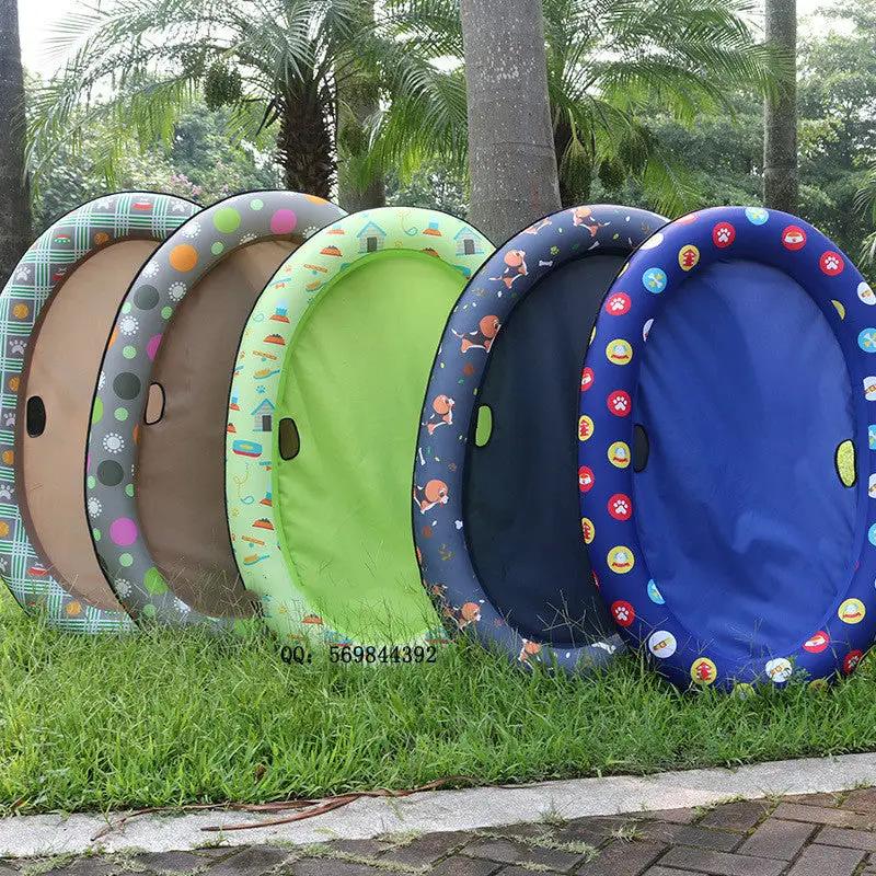 Dog swimming pool inflatable hammock; set of 6 colorful rings.