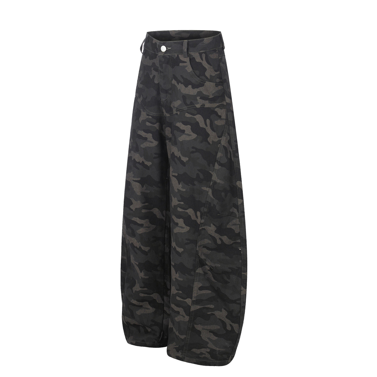 eprolo camouflage cargo denim pants, unisex, loose wide-leg jeans