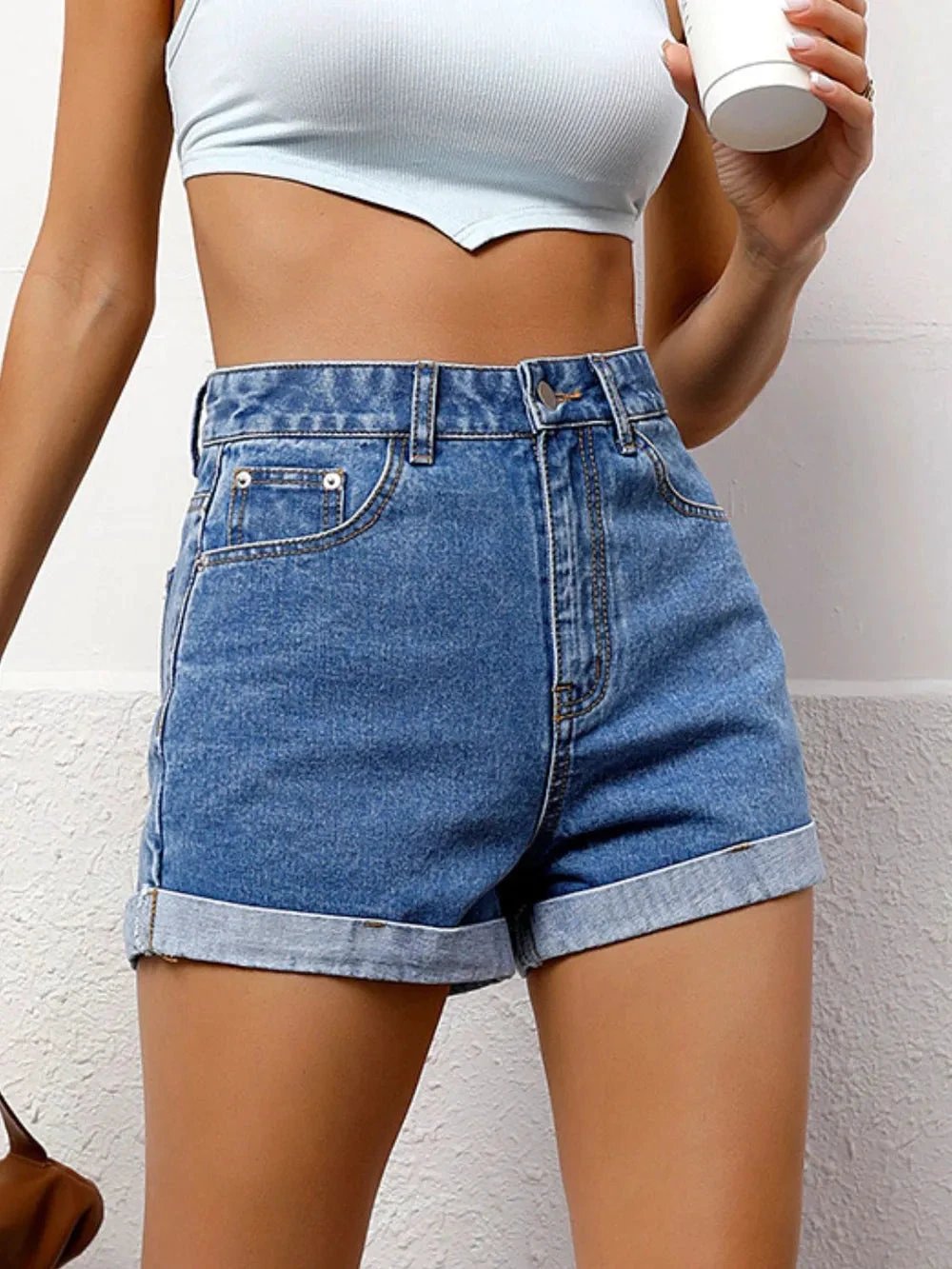 High Waist Denim Shorts by eprolo