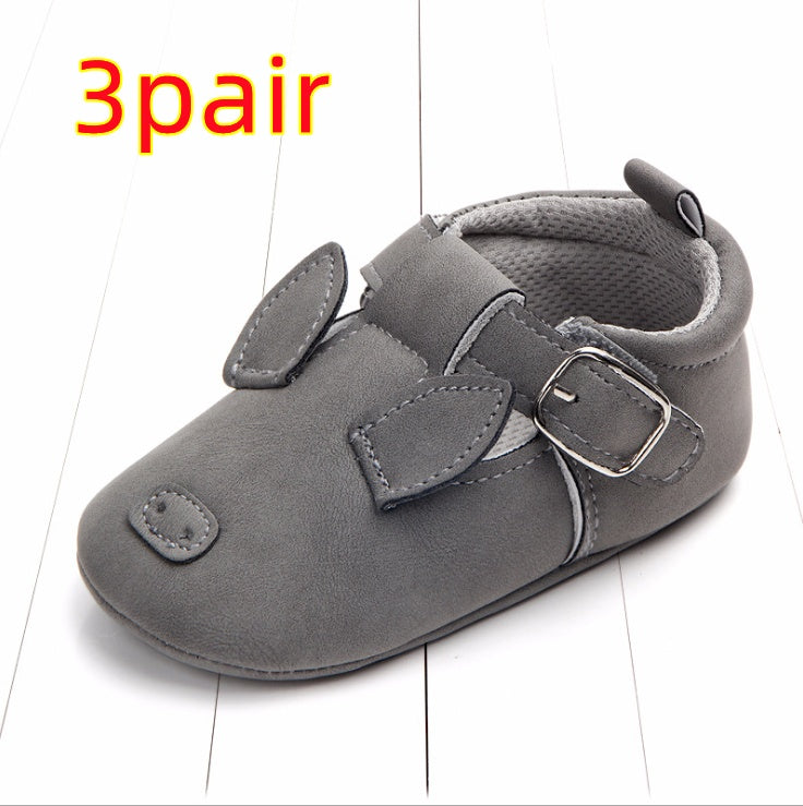 Zapatos de bebé de dibujos animados de primavera y otoño, cuero mate, antideslizantes, suela blanda, para bebés, venta al por mayor 0884