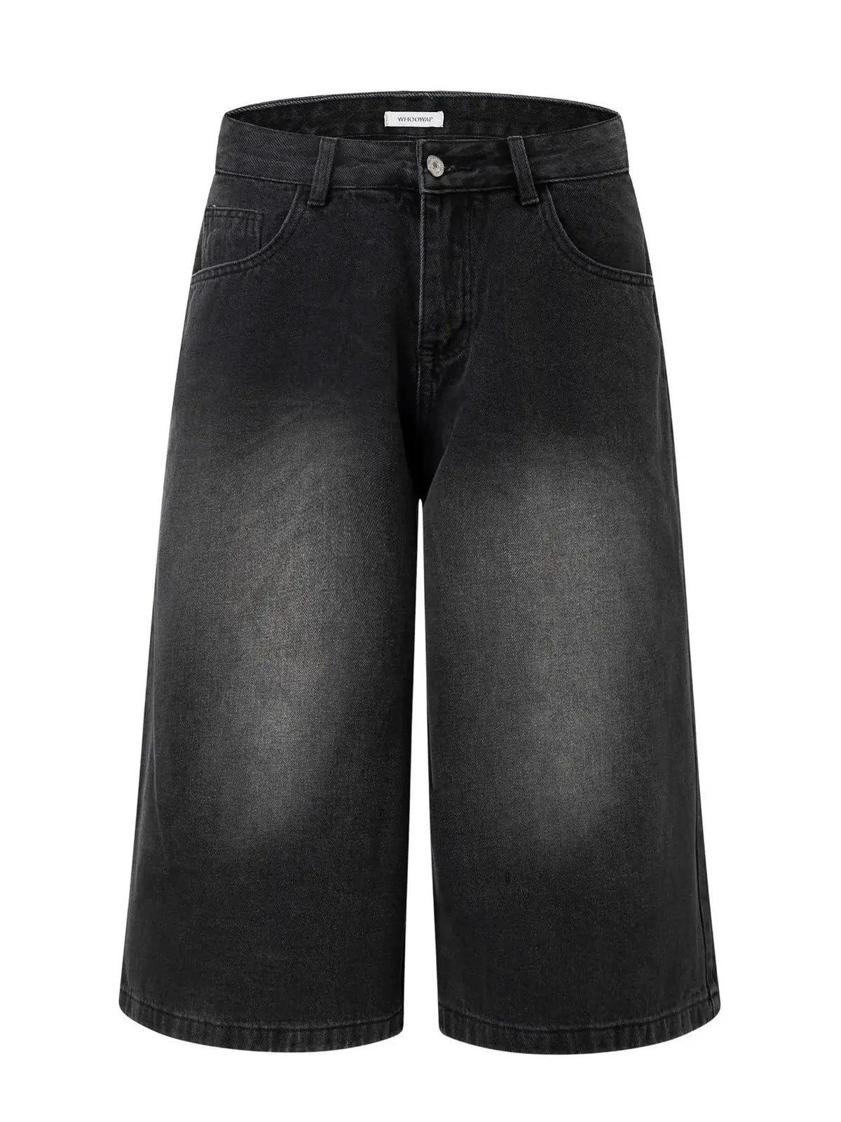 Men's Bermuda shorts, relaxed-fit washed denim with stretch, dark wash