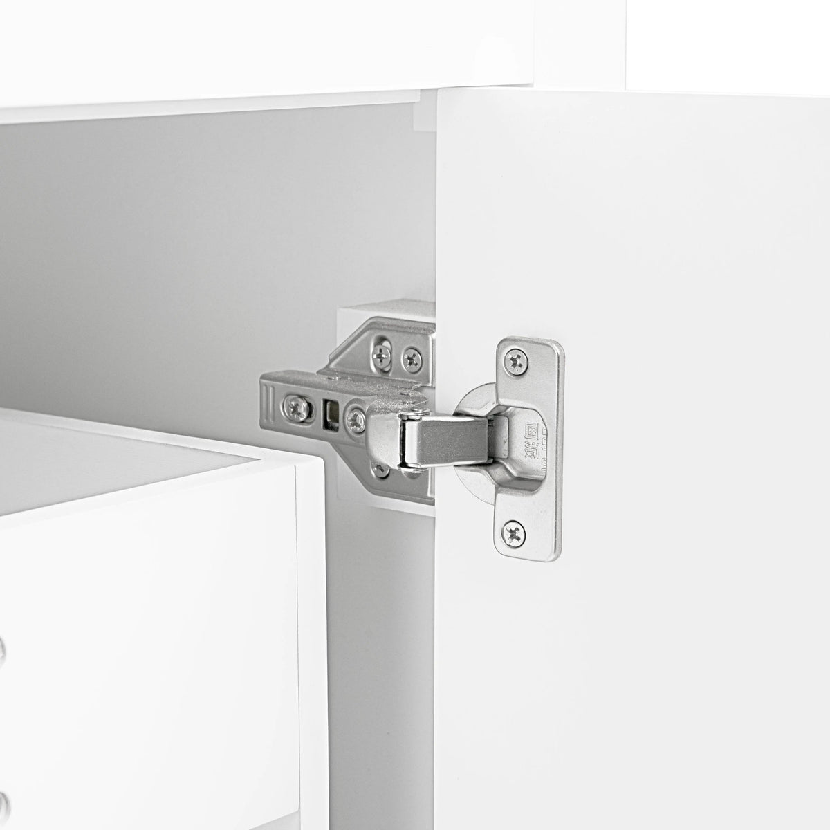 30" Bathroom Vanity with Sink Multi-functional Bathroom Cabinet with Doors and Drawers Solid Frame and MDF Board, White by eprolo