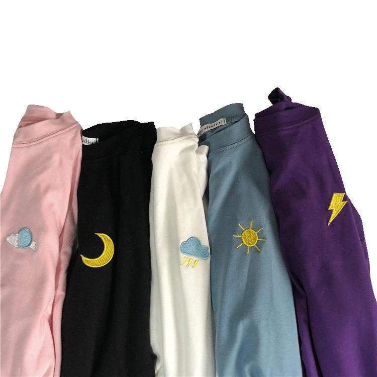 Vintage-inspired Loose Cartoon Embroidered Girl's Short Sleeve T-Shirt Women Fashion Casual Oversized Top by eprolo