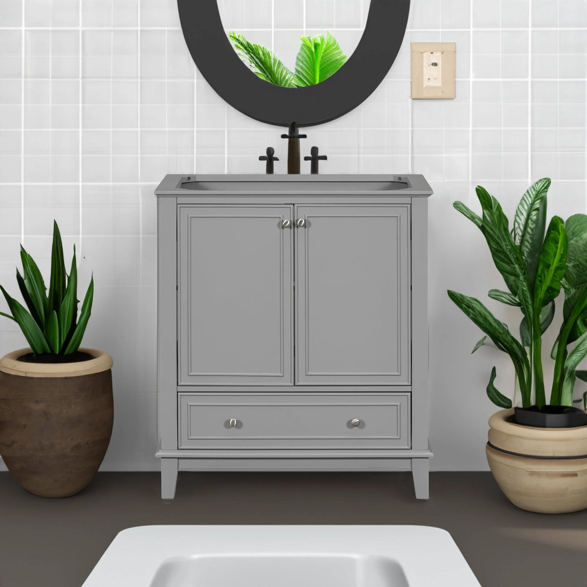 30 inch bathroom vanity no sink base only gray by eprolo