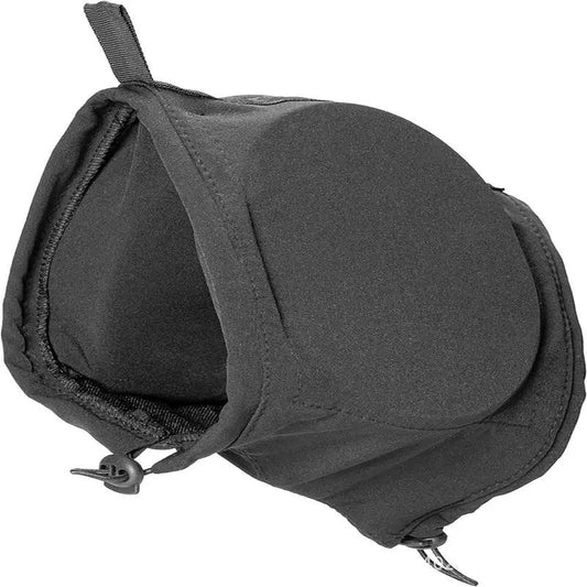 AdTec dog earmuffs for hearing protection, black padded design with adjustable strap