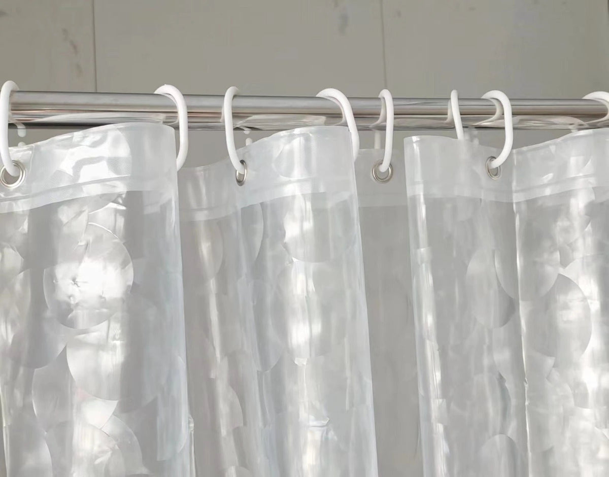 3D Water Cube Shower Curtain, Silk Pattern Waterproof Bathroom Partition Curtain, Cobblestone Curtain by eprolo