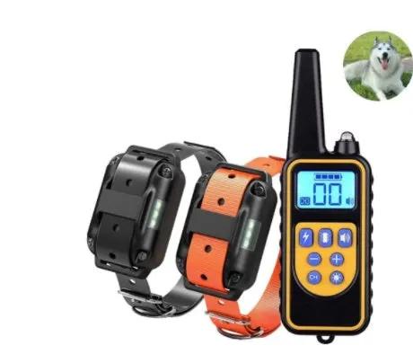 Remote training collar kit by AdTec with two collars (black, orange) and handheld remote
