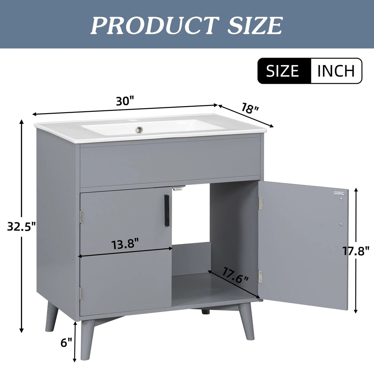 Bathroom vanity Set with Sink, Combo Cabinet, Bathroom Storage Cabinet by eprolo