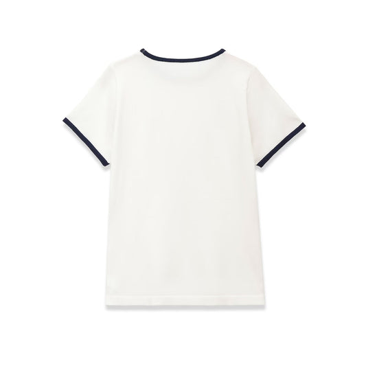 T-shirt col rond manches courtes contrasté