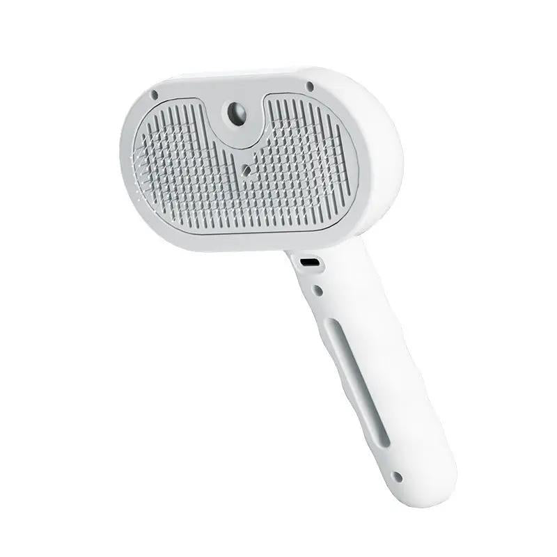 AdTec white handheld pet grooming tool with dematting comb head
