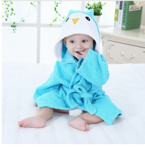 Albornoz infantil absorbente con capucha y forma de animal