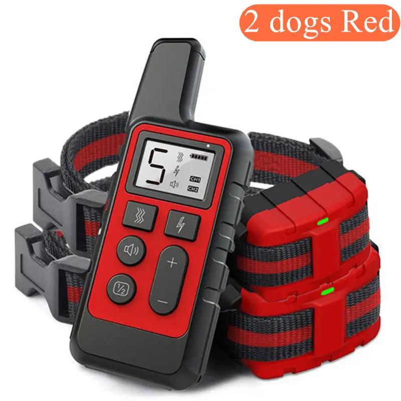 Barking device for dog training remote collar by AdTec, red and black with two collars