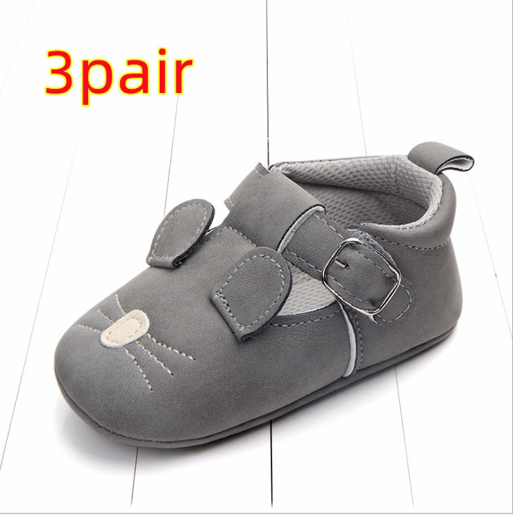 Zapatos de bebé de dibujos animados de primavera y otoño, cuero mate, antideslizantes, suela blanda, para bebés, venta al por mayor 0884