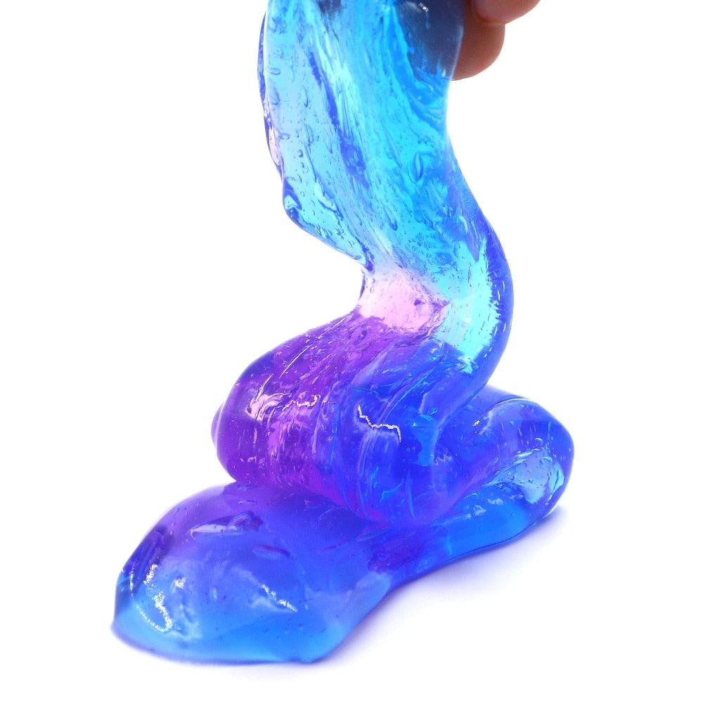 Lodo de cristal multicolor con degradado de color y que combina con slime
