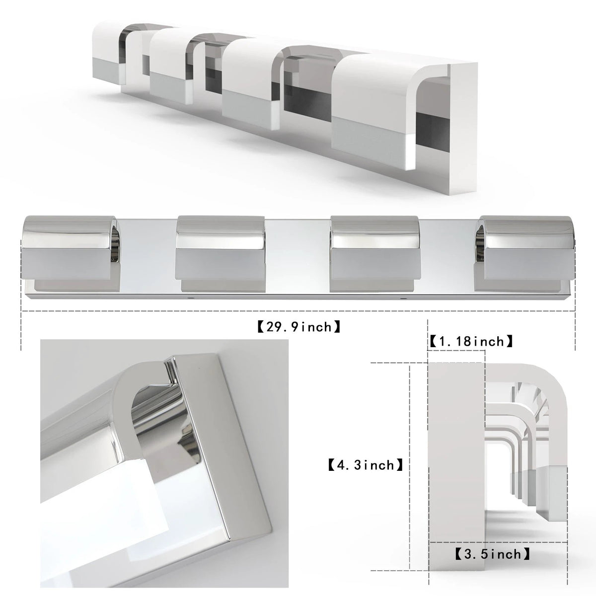 Modern Bathroom Vanity Lighting 4-Light LED by eprolo