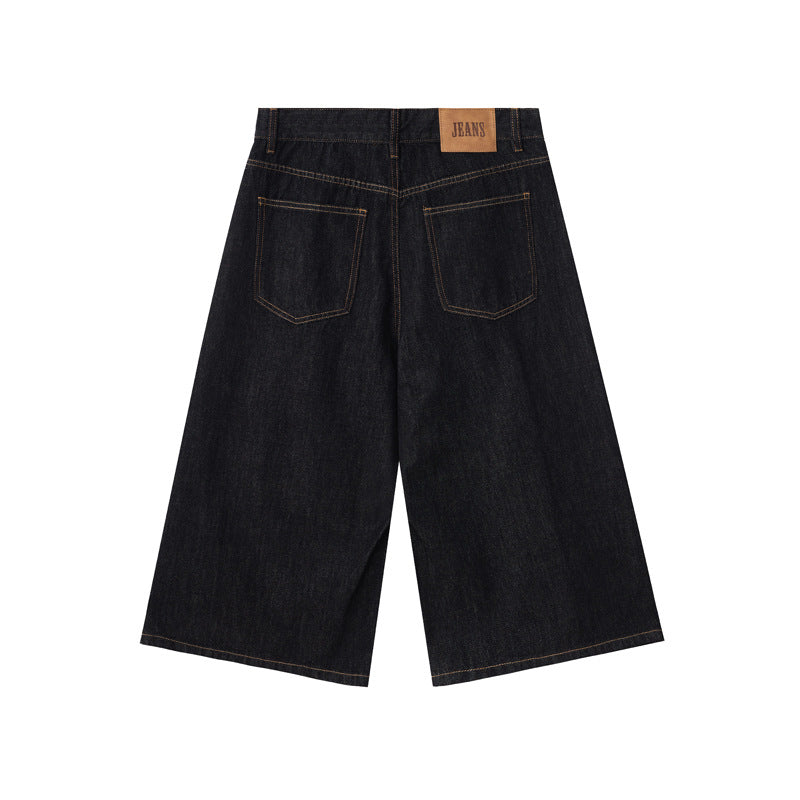 Original cowhide denim cropped pants by eprolo, dark indigo