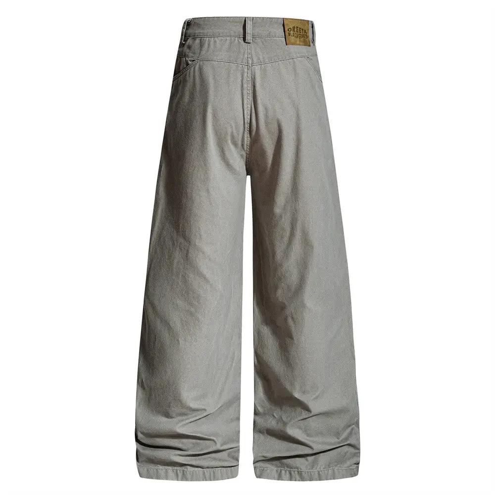 Jeans loose wide-leg by eprolo in light gray denim, relaxed fit.